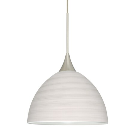 Besa Lighting Brella Cord Pendant, Chalk, Satin Nickel Finish, 1x5W LED 1XT-4679KR-LED-SN